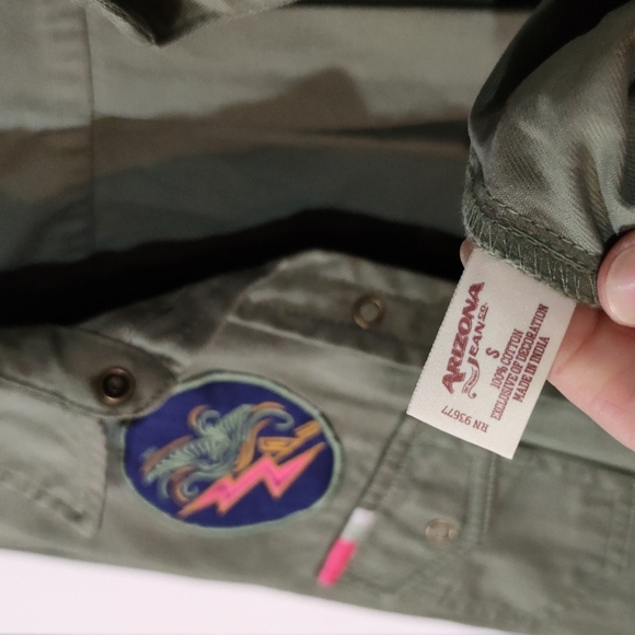 Utility cotton button down shirt Jacket Arizona patchwork forest ranger outdoor - Picture 6 of 9